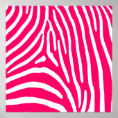 Hot-roze en White-Zebra afdrukken Poster (Voorkant)