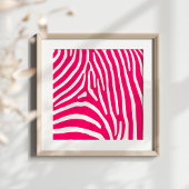 Hot-roze en White-Zebra afdrukken Poster
