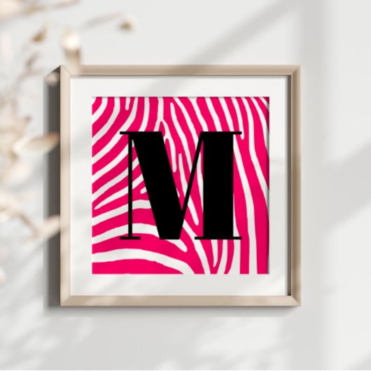 Hot-roze en White-Zebra afdrukken Poster