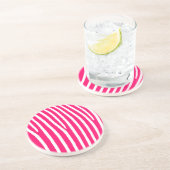 Hot-roze en White-Zebra afdrukken Zandsteen Onderzetter (Zijkant)