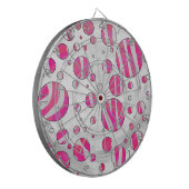Hot-Roze en White Zebra Polka Dots Dartbord (Voorkant Links)