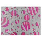 Hot-Roze en White Zebra Polka Dots Snijplank (Voorkant)
