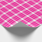 Hot-roze en wit gepantserd omslagpapier cadeaupapier (Hoek)