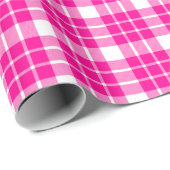 Hot-roze en wit gepantserd omslagpapier cadeaupapier (Rol Hoek)