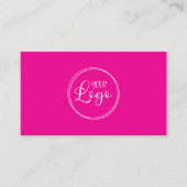 Hot Roze en Wit Logo Minimalistische QR-code Visitekaartje (Voorkant)