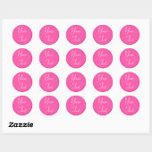 Hot roze en wit persoonlijke envelop afdichtingen  ronde sticker (Vel)