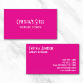 Hot Roze en Wit Retro Bold Visitekaartje