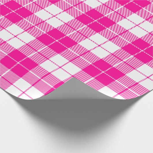 Hot-roze en wit speldenpatroon |Groot | Cadeaupapier (Hoek)