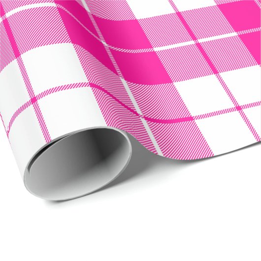 Hot-roze en wit speldenpatroon |Groot | Cadeaupapier (Rol Hoek)