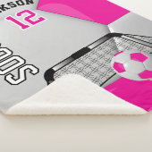 Hot-roze en wit Voetbal met DIY-tekst Sherpa Deken (3/4)