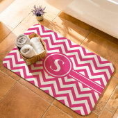 Hot roze en witte Chevron monogram Badmat