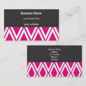 Hot-Roze en witte diamanten Visitekaartje (Voorkant / Achterkant)