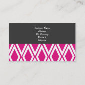 Hot-Roze en witte diamanten Visitekaartje (Achterkant)