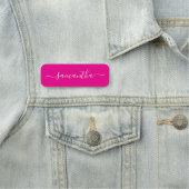 Hot Roze en Witte Girly Signature Naamplaatje (In situ)