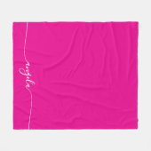 Hot Roze en Witte Glam Handtekening Naam Fleece Deken (Voorkant (Horizontaal))