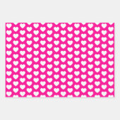 Hot-roze en witte harten inpakpapier vel (Voorkant 2)