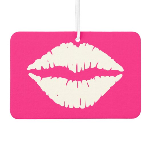 Hot-roze en witte lipstick luchtverfrisser (Voorkant)