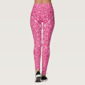 Hot Roze en Witte Mandala Patroon Leggings (Achterkant)