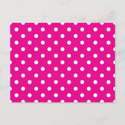 Hot-roze en witte poolpunten briefkaart (Voorkant)