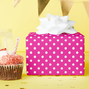 Hot-roze en witte poolpunten cadeaupapier