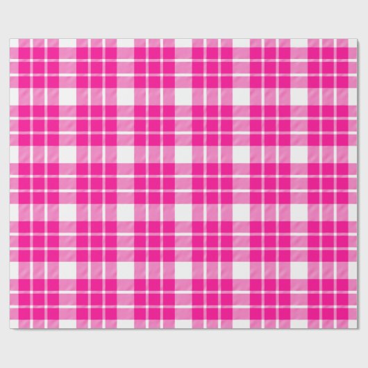 Hot-roze en witte speldenstang |Groot patroon| Cadeaupapier (Vlak)