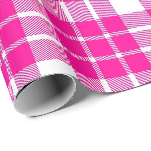 Hot-roze en witte speldenstang |Groot patroon| Cadeaupapier (Rol Hoek)