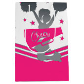 Hot-roze en witte sterren, pure-toonaangevende par medium cadeauzakje (Voorkant)