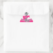 Hot-roze en witte sterren, pure-toonaangevende par sticker (Tas)