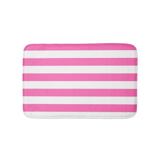Hot-roze en witte strepen badmat (Voorkant)