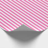 Hot-roze en witte strepen cadeaupapier (Hoek)