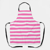 Hot-roze en witte strepen schort (Voorkant)