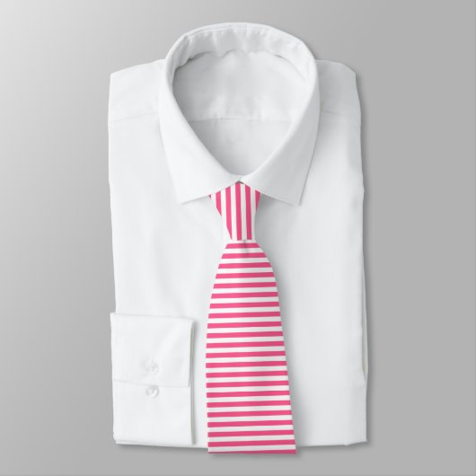 Hot-roze en witte strepen stropdas (Gebonden)