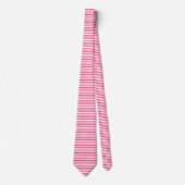 Hot-roze en witte strepen stropdas (Voorkant)