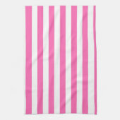 Hot-roze en witte strepen theedoek (Verticaal)