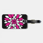Hot-roze en witte ventilatoren Kunst op zwart Bagagelabel (Achterkant horizontaal)