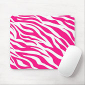 Hot-roze en witte zebrastripes Wilde dierlijke afd Muismat (Met muis)