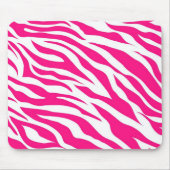 Hot-roze en witte zebrastripes Wilde dierlijke afd Muismat (Voorkant)