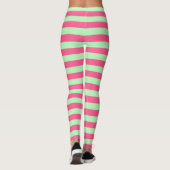 Hot-roze en zachte groene strepen leggings (Achterkant)