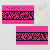 Hot-roze en Zebra Stripe Visitekaartje (Voorkant / Achterkant)