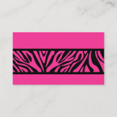 Hot-roze en Zebra Stripe Visitekaartje (Achterkant)