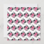 Hot Roze en Zilver Elegante Bloemen Sweet Sixteen Bedankkaart (Achterkant)