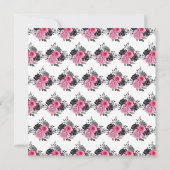 Hot Roze en Zilver Elegante Bloemen Verjaardagsfee Kaart (Achterkant)