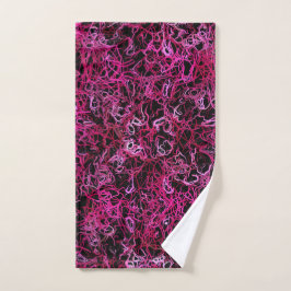 Hot-roze en zwart bad handdoek