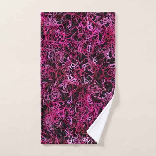 Hot-roze en zwart bad handdoek (Handdoek)