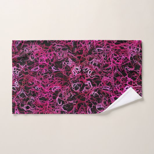 Hot-roze en zwart bad handdoek (Handdoek)