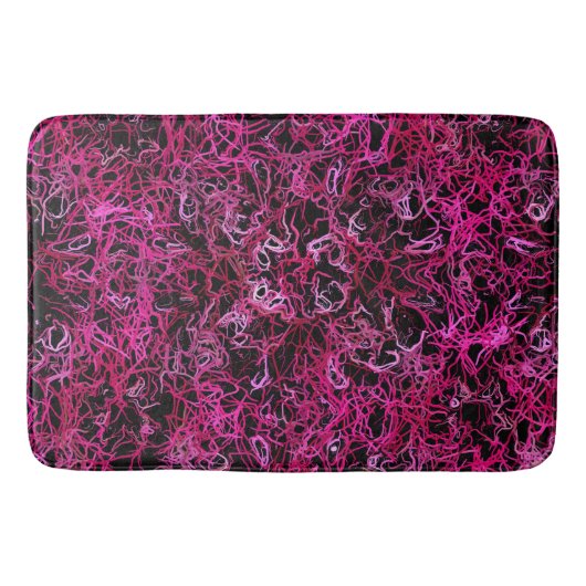 Hot-roze en zwart badmat (Voorkant)