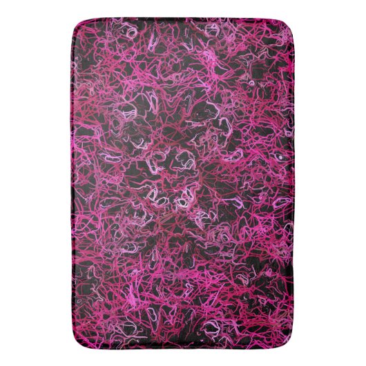 Hot-roze en zwart badmat (Voorkant Verticaal)