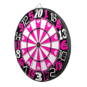 Hot-roze en zwart dartbord (Voorkant Rechts)