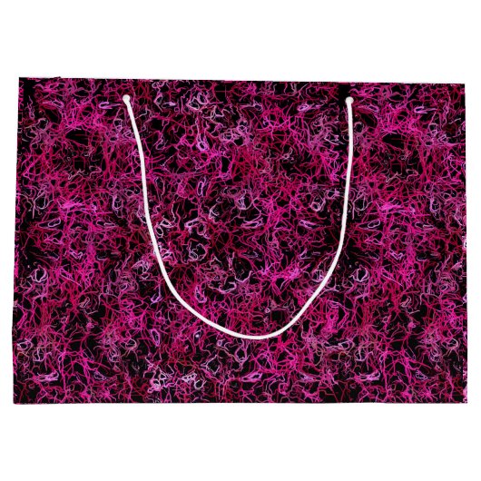Hot-roze en zwart large cadeautasje (Achterkant)