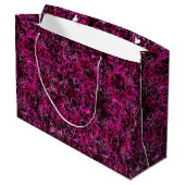 Hot-roze en zwart large cadeautasje (Achterkant Gekanteld)